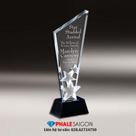 Cúp ngôi sao pha lê đen