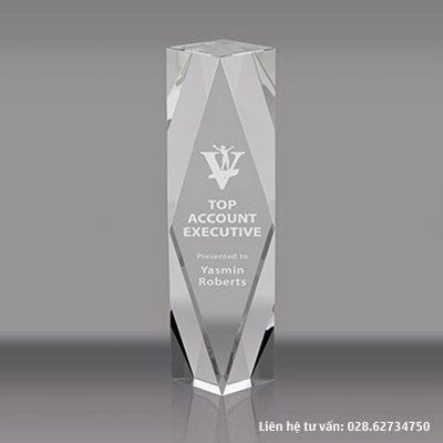 Cúp pha lê khối vinh danh
