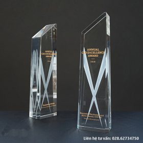 Cúp pha lê khối vinh danh