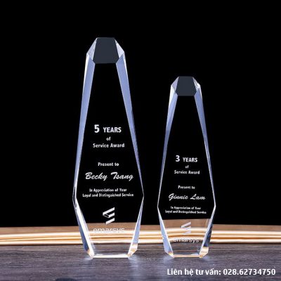 Cúp pha lê tri ân 5 năm thâm niên